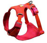 Ruffwear Front Range Flex - Arnés para perro, ajustable y suave, ligero, 2 puntos de fijación de correa, tejido diseñado y ribete reflectante, color violeta rosa, talla XXXS