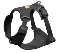 Ruffwear Front Range Flex - Arnés para perro, ajustable y suave, ligero, 2 puntos de fijación de correa, tejido diseñado y ribete reflectante, gris basalto, talla S