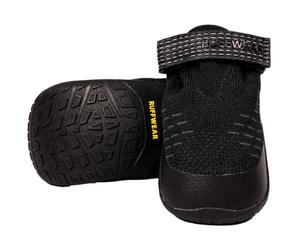 RUFFWEAR Ridgeline - Zapatos para perros, botas resistentes para pasear perros para mascotas, en superficies calientes o frías, equipo de correr, escalada y senderismo, color negro obsidiana, tamaño