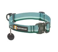 Ruffwear Top Rope Collar para Perro Mediano, Collar Reflectante para Perros con Anillo en V de Aluminio y Hebilla de Metal, Correas cómodas y Fuertes para Pasear, Talla M (36-51 cm), River Rock Green