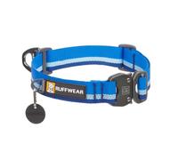Ruffwear Top Rope Collar para Perro Pequeño, Collar Reflectante para Perros con Anillo en V de Aluminio y Hebilla de Metal, Correas cómodas y Fuertes para Pasear, Talla S (28-30 cm), Piscina Azul