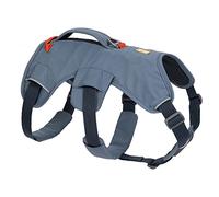 RUFFWEAR Web Master - Arnés para Perro, Acolchado, Multiusos, antiescape, con asa de elevación para Aventuras diarias, 2 Accesorios de Correa, tamaño: L/XL (81-107 cm), Azul Pizarra