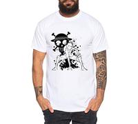 Ruffy Angry Gear Zoro One Manga Camiseta 2 Luffy de Hombre Anime Piece, Größe2:XXXX-Large, Farbe2:Blanco