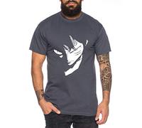 Ruffy Face Zoro One Manga Camiseta Luffy de Hombre Anime Piece, Farbe2:Gris Oscuro, Größe2:XX-Large