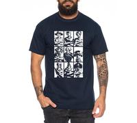 Ruffy Team - Camiseta para Hombre Sombrero de Paja Luffy Zoro One Monkey D. Pirate Ace Piece Goku Anime Ruffy, Talla:L, Color:Azul Oscuro