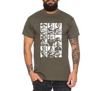 Ruffy Team - Camiseta para Hombre Sombrero de Paja Luffy Zoro One Monkey D. Pirate Ace Piece Goku Anime Ruffy, Talla:L, Color:Caqui