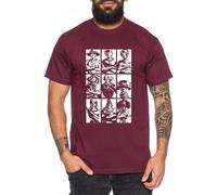 Ruffy Team - Camiseta para Hombre Sombrero de Paja Luffy Zoro One Monkey D. Pirate Ace Piece Goku Anime Ruffy, Talla:XXL, Color:Borgoña