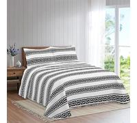 Rufino Díaz Colcha Bouti Reversible Gianni + Funda Cojín Blanco | Para cama de 150 cm, 100% Poliéster, tacto suave, no incluye cojines