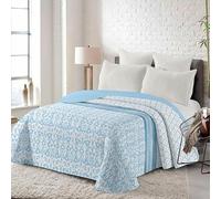 Rufino Díaz Colcha Bouti Termosellada Estampada Reversible Alma (Azul - 135 cm) - para una sensación acogedora y de Confort - Tejido Suave, Agradable y Resistente