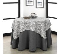 Rufino Díaz Falda Camilla Redonda Bali Jacquard + Tapete (Gris 06-110cm) - Tejido Resistente y Agradable al Tacto Decorar y Proteger tu Mesa