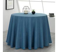 Rufino Díaz Falda Camilla Redonda Loneta Danubio (Azul - 80cm) - Tejido Resistente y Agradable al Tacto Decorar y Proteger tu Mesa