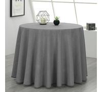 Rufino Díaz Falda Camilla Redonda Loneta Danubio (Gris Oscuro - 70cm) - Tejido Resistente y Agradable al Tacto Decorar y Proteger tu Mesa