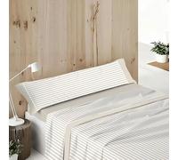 Rufino Díaz Juego Sábanas 3/4 Piezas 144 Hilos Algodón Elisa (Beige - 135 cm) - Taco Extra Suave para Adultos e Infantil - Sensación acogedora y de Confort