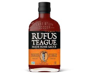 Rufus Teague Salsa BBQ Touch O’ Heat 432g - Salsa barbacoa dulce-picante y ahumada - Para costillas, hamburguesas y carnes - Regalo para hombres, set BBQ