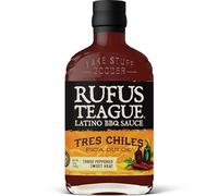 Rufus Teague Salsa Tres Chiles 396g - Salsa barbacoa ahumada con 3 tipos de chile - Para tacos, costillas y burgers - Regalo estilo Tex-Mex para amantes del BBQ