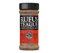 Rufus Teague Steak Rub 176g - Rub BBQ intenso para filetes y carne - Mezcla ahumada con pimienta, ajo y hierbas - Regalo para hombres, ideal para plancha o parrilla