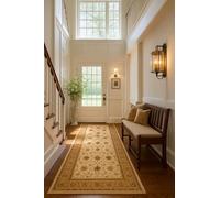 RUG BRANCH Majestic - Alfombra Persa para Interiores, 2 x 11 pies (tamaño Exacto: 2 pies 3 Pulgadas x 11 pies), Color Beige Crema, Tradicional, Entrada, Pasillo, baño y Cocina