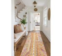 RUG BRANCH Savannah - Alfombra Bohemia de 2 pies x 7 pies (tamaño Exacto: 2 pies 3 Pulgadas x 7 pies) para Interiores, Color Amarillo Beige, Moderna, Entrada, Pasillo, baño y Cocina