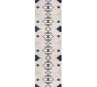 RUG BRANCH Savannah - Alfombra Bohemia de 2 pies x 7 pies (tamaño Exacto: 2 pies 3 Pulgadas x 7 pies) para Interiores, Azul Beige, contemporánea, Entrada, Pasillo, baño y Cocina