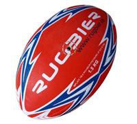 RUGBIER - Balón Medicinal de Rugby - Peso 1,5 Kg - Tamaño T5 - Ideal para Entrenamientos de Fuerza y Pases - Color Rojo/Azul