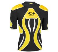 Rugbier - Hombrera de Rugby Profesional para Hombres - Hombrera Rugby Vulcano - Protección de Rugby Acolchada - Categorías Masculinas - Modelo Vulcano Amarillo/Negro. Talla M