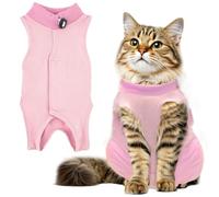 RUGBOL Traje de recuperación para Gatos, Traje de recuperación de cirugía para Gatos, Traje para bebé Que Crece después de la cirugía, Traje de recuperación para heridas Abdominales (L, Rosa)