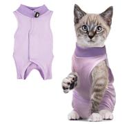 RUGBOL Traje de recuperación para Gatos, Traje de recuperación de cirugía para Gatos, Traje para bebé Que Crece después de la cirugía, Traje de recuperación para heridas Abdominales (M, Morado)