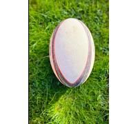 Rugby Ball on Pitch Notebook, A5 Lined Hardback Glossy: Rugby League Union Player Fan Coach Sport Lover Gift, 150 Page Journal