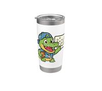 Rugby Cocodrilo Entrenador De Dibujos Vaso térmico de acero inoxidable de doble pared