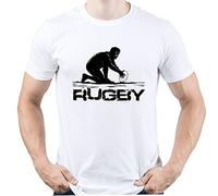 Rugby Kicker Retro Poster Fan Camiseta para Hombre Blanco S