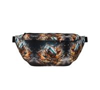 Rugby On Fire - Riñonera cruzada grande, regalos para disfrutar de deportes, festivales, entrenamiento, viajes, correr, casual, color negro, talla única, Black, Talla única