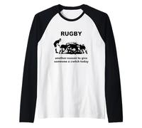 Rugby Otra Razón para Dar A Alguien Un Cwtch Hoy Camiseta Manga Raglan