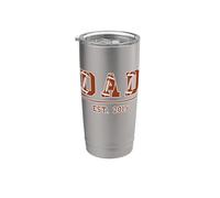 Rugby Papá Desde 2015 Cumpleaños Día del Padre Vintage Vaso térmico de acero inoxidable de doble pared