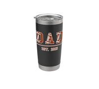 Rugby Papá Desde 2015 Cumpleaños Día del Padre Vintage Vaso térmico de acero inoxidable de doble pared