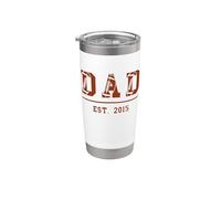 Rugby Papá Desde 2015 Cumpleaños Día del Padre Vintage Vaso térmico de acero inoxidable de doble pared