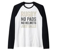 Rugby sin Almohadillas, sin Cascos, Solo Pelotas Camiseta Manga Raglan