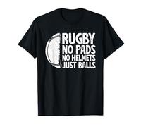 Rugby sin almohadillas, sin cascos, solo pelotas, jugadores de rugby, fanáticos del deporte Camiseta