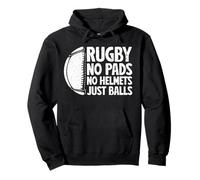 Rugby sin almohadillas, sin cascos, solo pelotas, jugadores de rugby, fanáticos del deporte Sudadera con Capucha