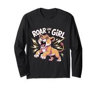 Ruge Como Una Niña Fierce Lioness Empoderment Diseño Manga Larga