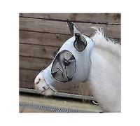 Ruggles Shetland Miniature Section A Pull On Fly Mask with Ears | Stretch Lycra | Horse & Pony Eye Protection (Std Shet, Pale Grey)-hy