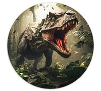 Rugido de Dinosaurios-Escena de la Selva de fantasía 1000 Piezas Puzzle para Adultos Y Niños Rompecabezas Redondo Presión Reducida Juguetes Familiar Puzzle Difícil 1000pcs (67.5x67.5cm)