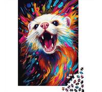Rugido de hurón Colorido Puzzles 1000 Piezas Puzzles Clásicos para Rompecabezas De Piso Y Juego Familiar Adultos Y Niños A Partir De 12 Año 52x38cm/1000pcs