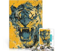 Rugido de Tigre Rompecabezas para Adultos 1000 Piezas Alivia el estrés Vacaciones en casa Matar el Tiempo Regalos para Amigos y Familiares 38x26cm