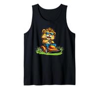 Rugiendo a través del césped con este león para cortacésped Camiseta sin Mangas