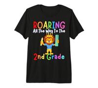 Rugiendo al León de Segundo Grado Rugir Niños Volver a la Escuela Leones Camiseta Premium
