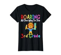 Rugiendo al león de Tercer Grado rugir niños Leones de Regreso a la Escuela Camiseta gráfica económica, Mujer, Negro, L