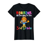 Rugiendo al león de Tercer Grado rugir niños Leones de Regreso a la Escuela Camiseta gráfica económica, Mujer, Negro, XL