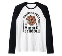 Rugiendo en la Escuela Secundaria Tiger 8th 7th 6th Grade Boy Girl Camiseta Manga Raglan