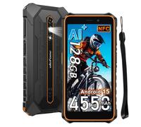 RugKing 2 Pro Móvil Irrompible Android 15, 4G Móvil Indestructible con IA, 8GB+128GB/2TB, 5.45" HD+, 13MP+5MP, 4550mAh, Smartphone Impermeable IP68, 4G Doble SIM/5G WiFi/NFC/OTG/GPS/FM,Naranja