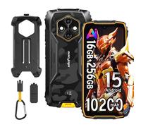Rugking 4 Pro Movil Irrompible Android 15, 16GB+256GB/TF 2TB Móvil Rugerizado, 10200mAh, 48MP, 6,56" 120Hz, Smartphone Todoterreno IP69K, 3-Slots, 4G DUAL SIM, WIFI 5G, NFC/OTG/Con funda, Naranja